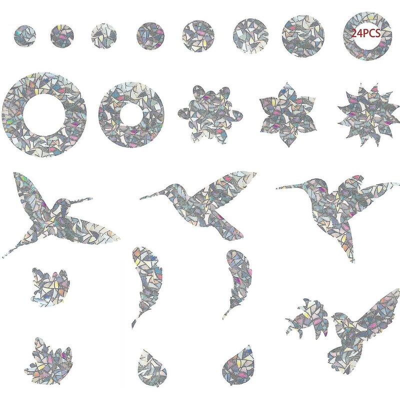 Ersandy - Vogel-Aufkleber, Vögel, Kollision, Anti-Kollisions-Fensteraufkleber, Glastür-Schutz, Silhouette, Anti-Kollisions-Fensteraufkleber, um