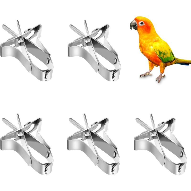 Vogelfutterhalter, 5 Stück, Vogelfutter-Clip, Kleintierfutter-Clip, Vogelobst-Clip, Vogelkäfig-Clip, Vogelfutterspender für Vogelkäfig