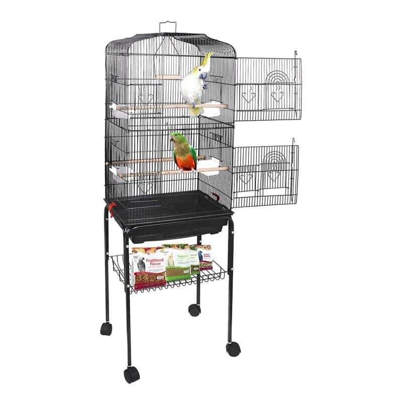 Skecten - Vogelkäfig Vogelvoliere Wellensittichkäfig Käfig Vogelbauer Voliere Vogelhaus Rahmen mit 4 Rollen 46×35.3×150.6