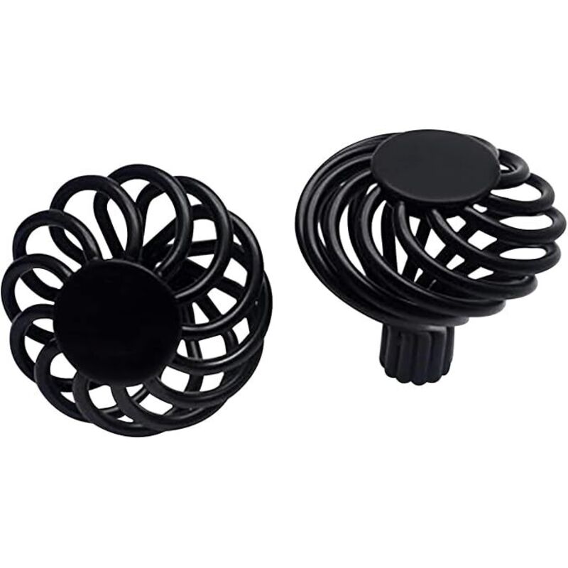 Vogelkäfig Runder Schrankknopf, 10 Stück, schwarz