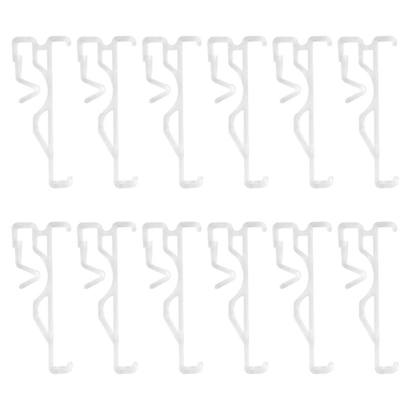 Tlily - Volant-Clips, Transparente Kunststoff-Volant-Clips für Jalousien, Versteckte Jalousie-Clips Horizontale Jalousien-Volants (12 StüCk)