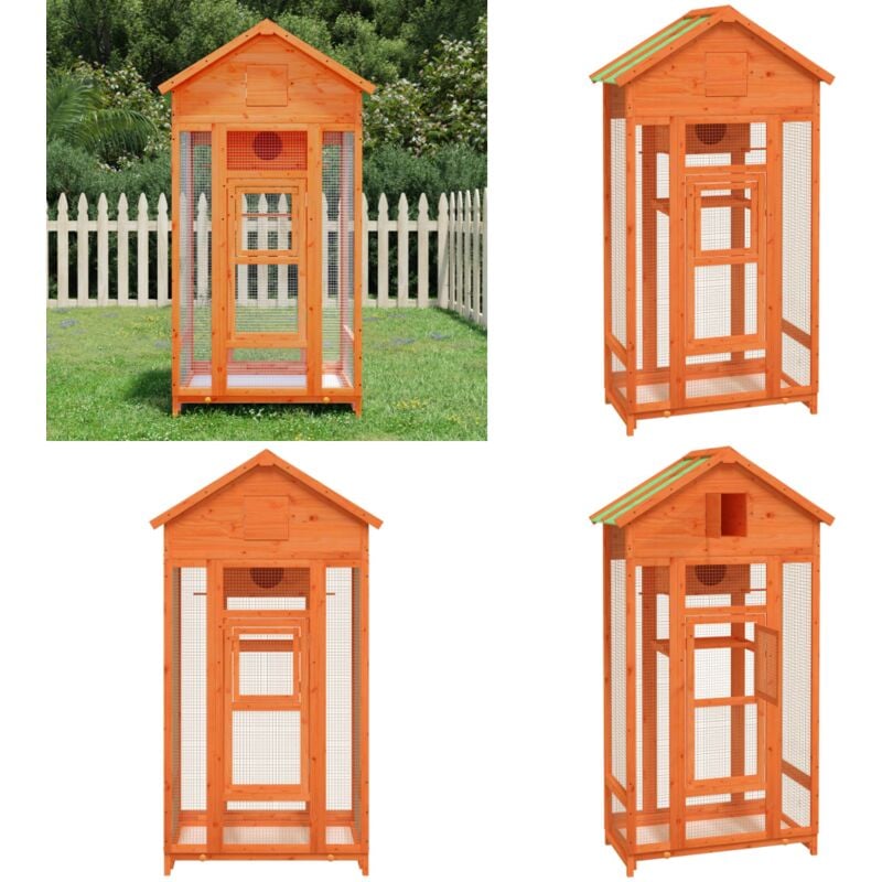 Vidaxl - Voliere Braun 91,5x53x170 cm Massivholz Kiefer - Voliere - Volieren - Home & Living - Braun