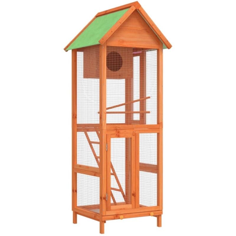 Vidaxl - Voliere Braun 60x58,5x160 cm Massivholz Kiefer