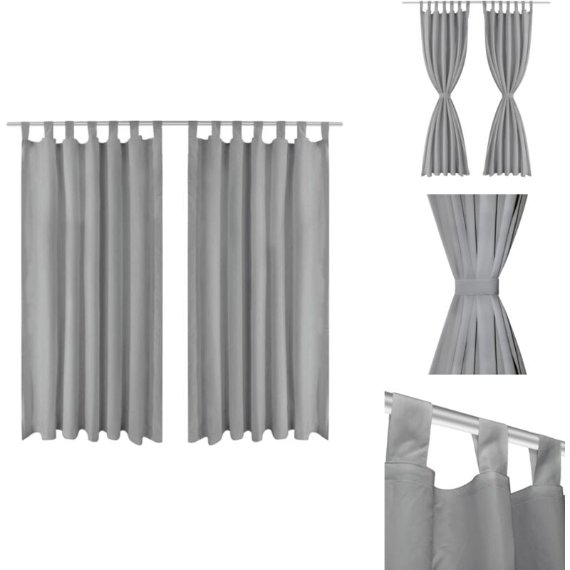 Vorhänge aus Mikro-Satin 2 Stk. mit Schlaufen 140×175 cm Grau - Fensterdekoration - Vorhänge - Wohnaccessoires - Gardinen - Grau