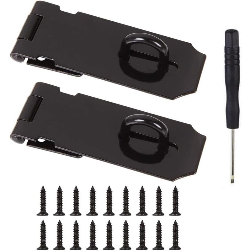 Bluedeer - Vorhängeschloss Haspe,2 Set 4 Zoll Edelstahl schloss kellerschlossüberfalle, mit Schrauben Schloss Vorrichtung Türbeschlag für Tür Fenster