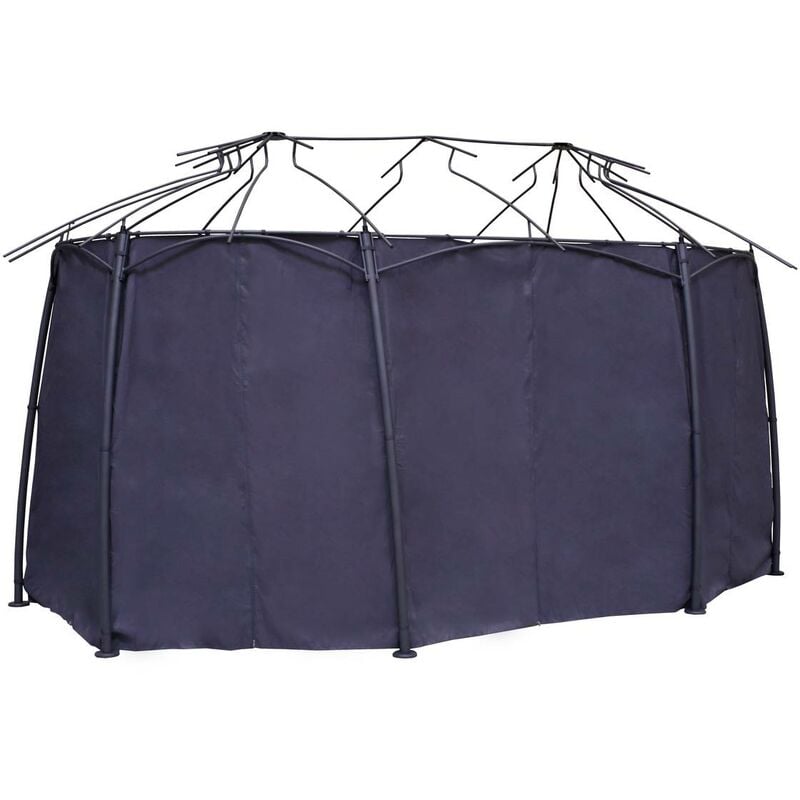 Hesperide - Gartenlauben-Vorhänge Maldives in Schiefergrau - Für Maldives 5 × 3 m (8 Vorhänge) - Hespéride