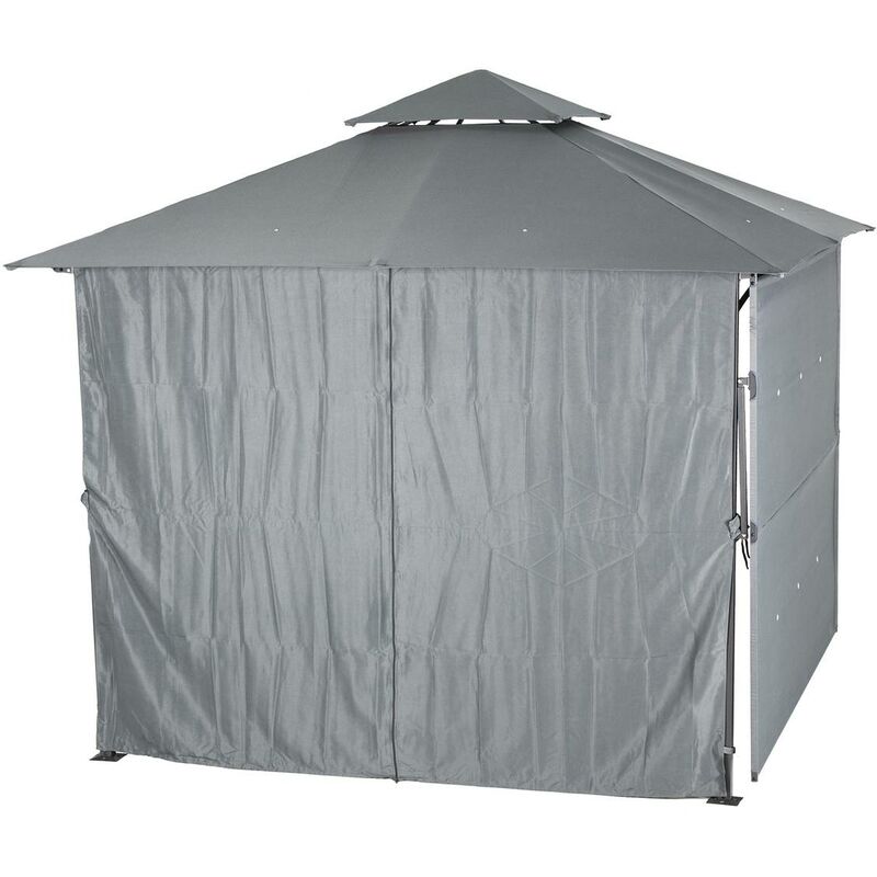 Gartenlauben-Vorhänge Amalya Schiefergrau - Für Amalya 3 x 3 m (2 Vorhänge) - Hespéride