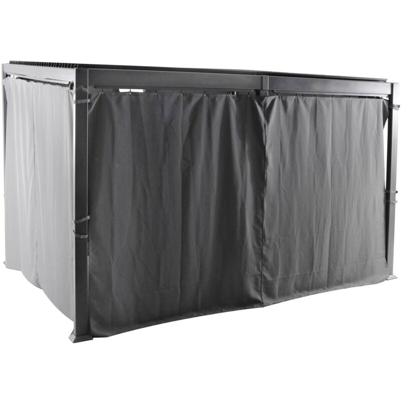 Hesperide - Gartenlauben-Vorhänge Avila Schiefergrau - Für Avila 4 x 3 m (6 Vorhänge) - Hespéride