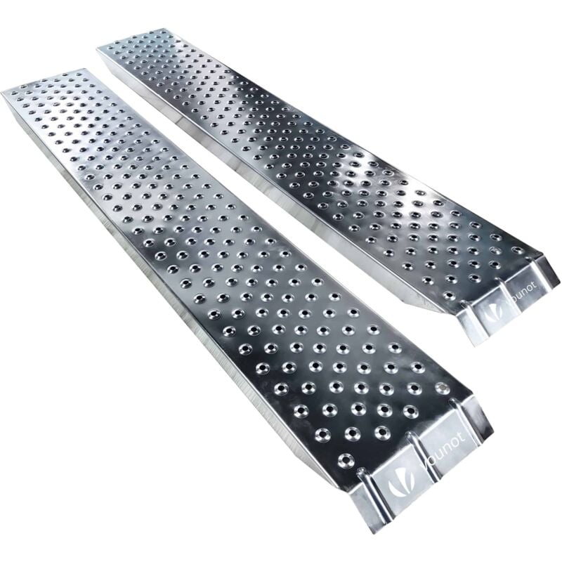 Vounot - 2x Auffahrrampe aus Verzinkter Stahl, Rutschfest Laderampe,135 cm, Maximale Last 400kg