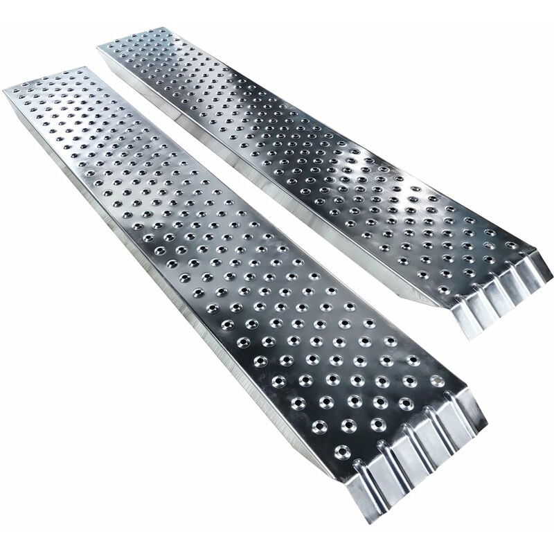 Vounot - 2x Auffahrrampe aus Verzinkter Stahl, Rutschfest Laderampe,160 cm, Maximale Last 400kg