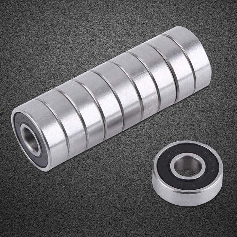 Vtizikl 10 roulements à billes miniatures à gorge profonde 608-2RS avec couvercle en plastique noir, acier au carbone, roulements de skateboard,