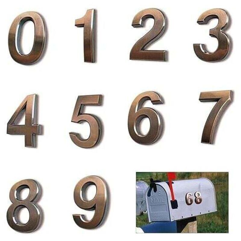 Vtizikl 10pcs Numéro de Plaque Maison Numéros de Boîte aux Lettres Numéros de Porte Auto-Adhésifs 0-9 Numéros d'Adresse Plaque Numero Maison pour