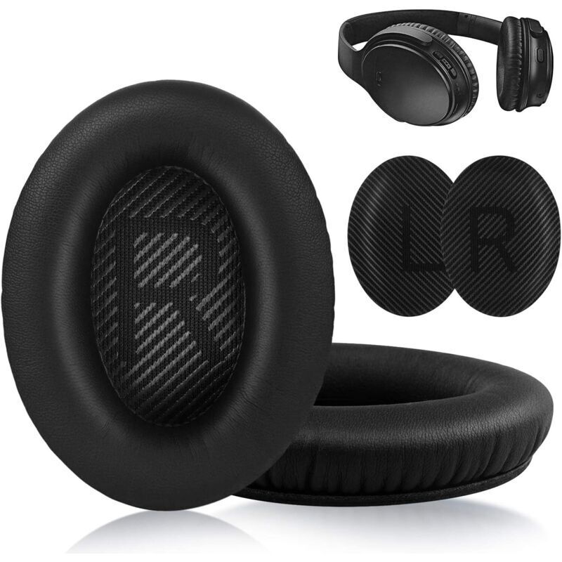 Vtizikl Coussinets d'oreille pour casque Bose QuietComfort - QC35/QC25/QC15/AE2 Noir