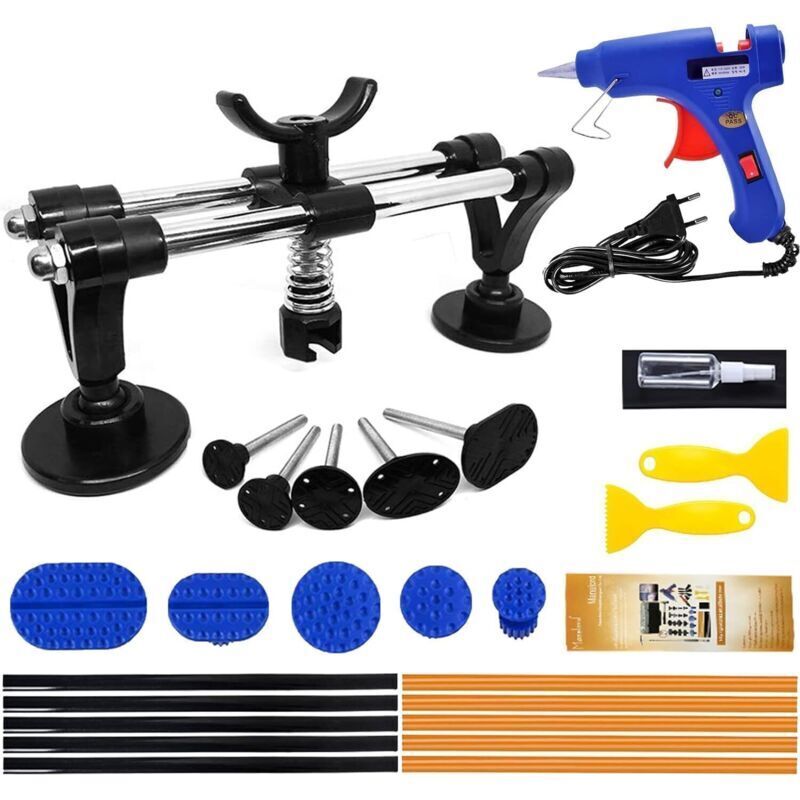 Vtizikl Extracteur Pad pour enlever Le Pont de la Petite Voiture Pad, Kit Debosselage avec Pistolet à Colle et Bâton de Colle