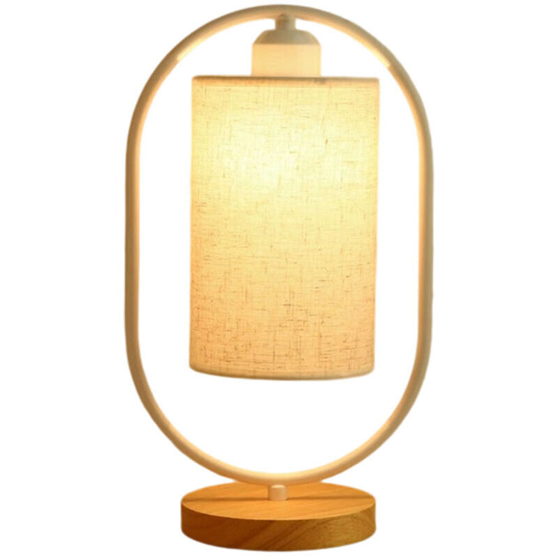 Vtizikl Lampe de table de chevet LED, lampe de chambre avec abat-jour en tissu moderne, lampe de table au design élégant pour chambre, salon, table à