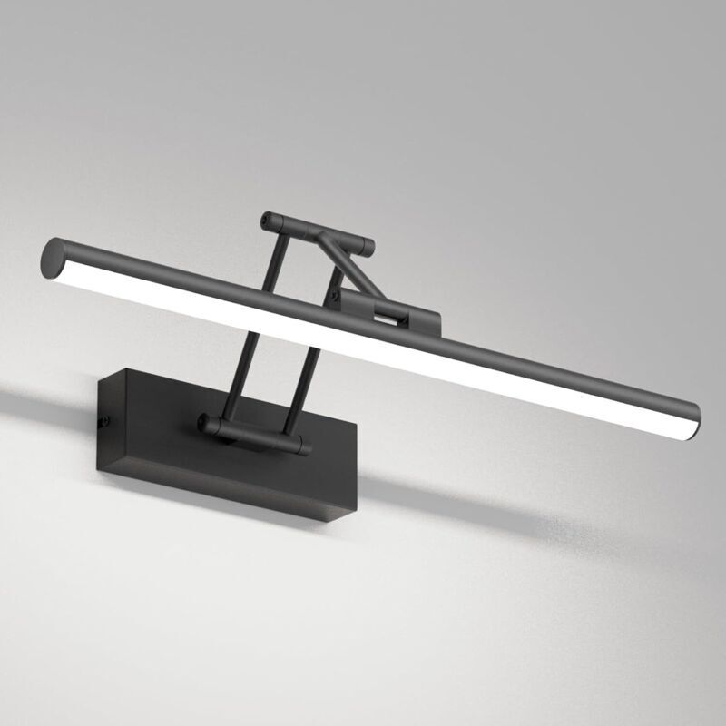 Vtizikl Lampe LED pour miroir de salle de bain, 40 cm, rotative, IP44, 9 W, 970 lm, blanc froid 5500 K, noir