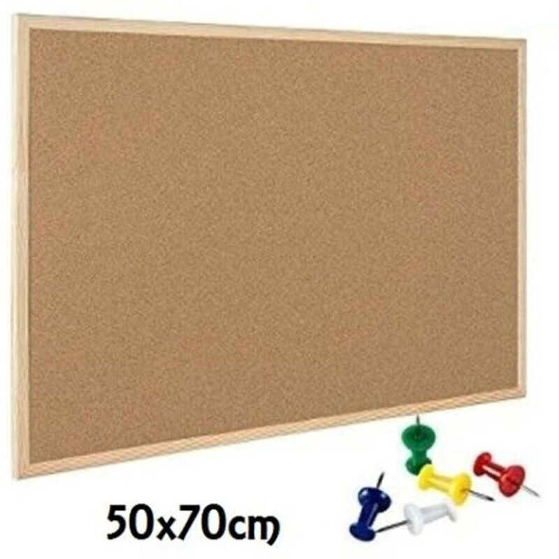 Vtizikl Lavagna Bacheca In Sughero Con Cornice In Legno 50x70cm Appunti Foto + Spilli -