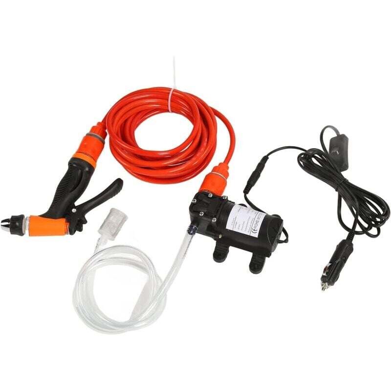 Vtizikl Nettoyage de la pompe à eau, Pompe d'eau portable haute pression 12V Avec pistolet à eau 80W, Convient pour le nettoyage des camping-cars,