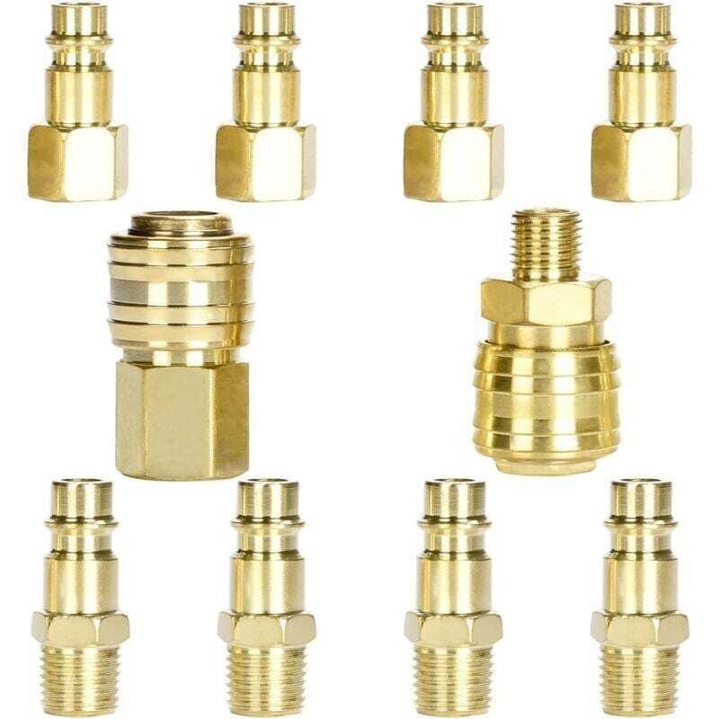 Vtizikl Raccord Pneumatique Raccord d'air comprimé 1/4 NPT Raccord d'air 1/4 pouce raccord rapide mamelon de prise d'air comprimé