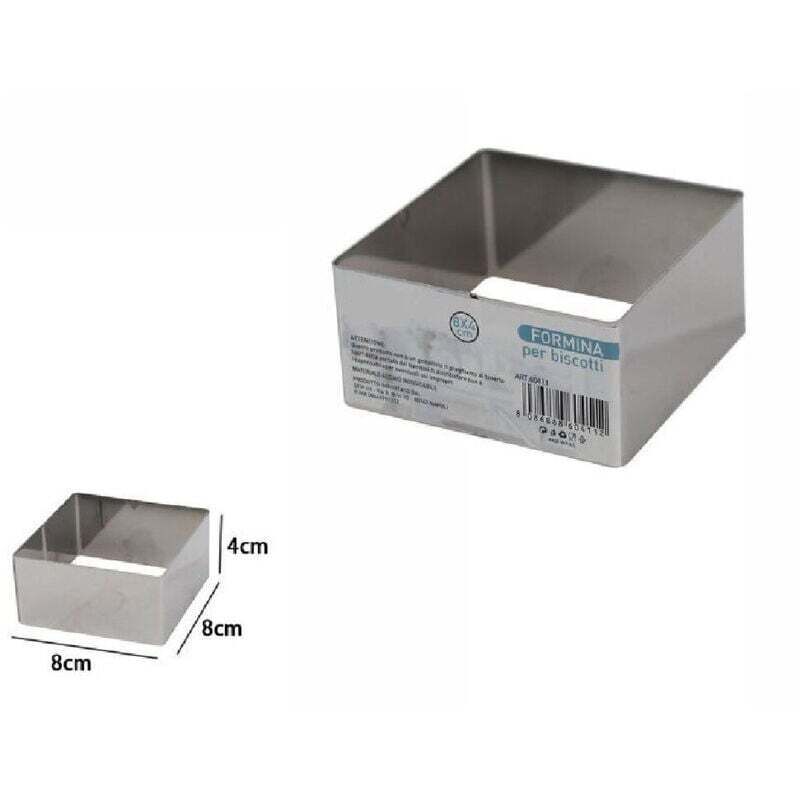 Vtizikl Set 12 Pezzi Formina Forme Stampi Per Dolci Torte Biscotti Quadrati 8x4cm 60411 -