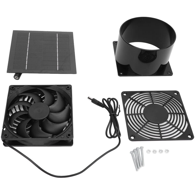 Zoternen - w solarbetriebener Flansch-Abluftventilator, 5 v, Kanalplattenbelüftung für Gewächshaus, Hühnerstall, Schuppen, IP65, wasserdicht