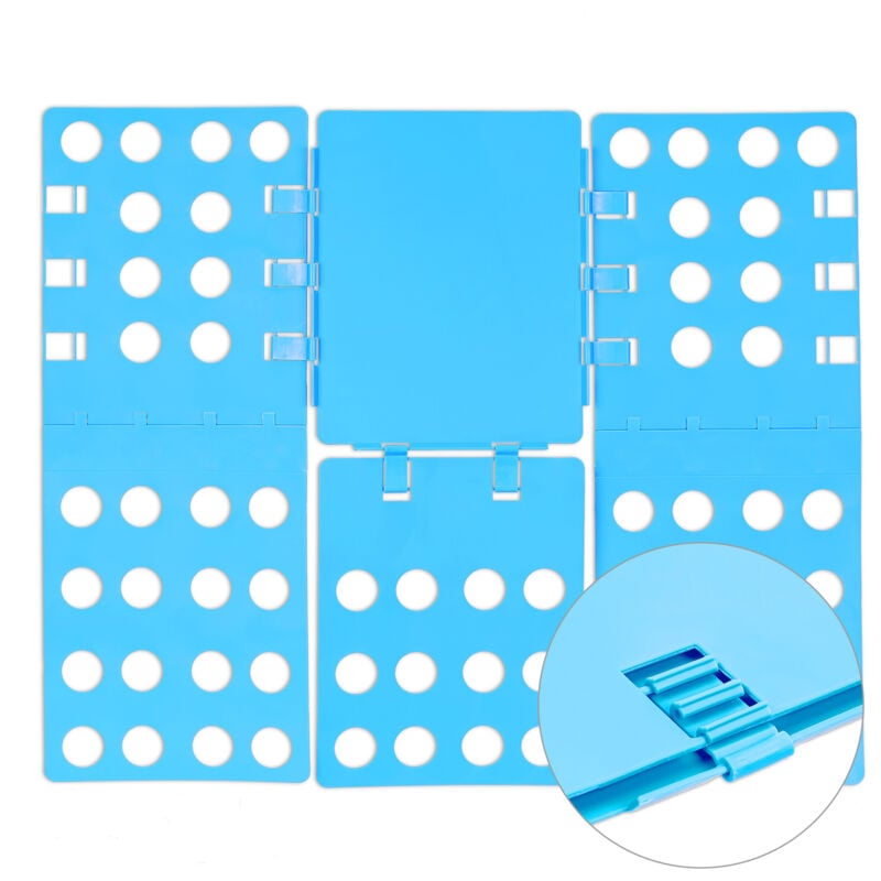 3x Wäschefalter 4. Generation, platzsparend, Wäschefalter Shirts, Hemden, flexibel, Flip, Fold, b x t: 68 x 57 cm, blau