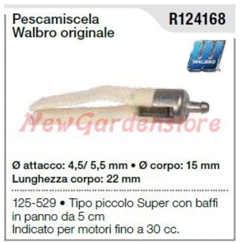 WALBRO Blasrohr für Kettensäge 125 529 kleiner Typ R124166 WALBRO Blasrohr für Kettensäge 125 529 kleiner Typ mit Original Schnurrbart