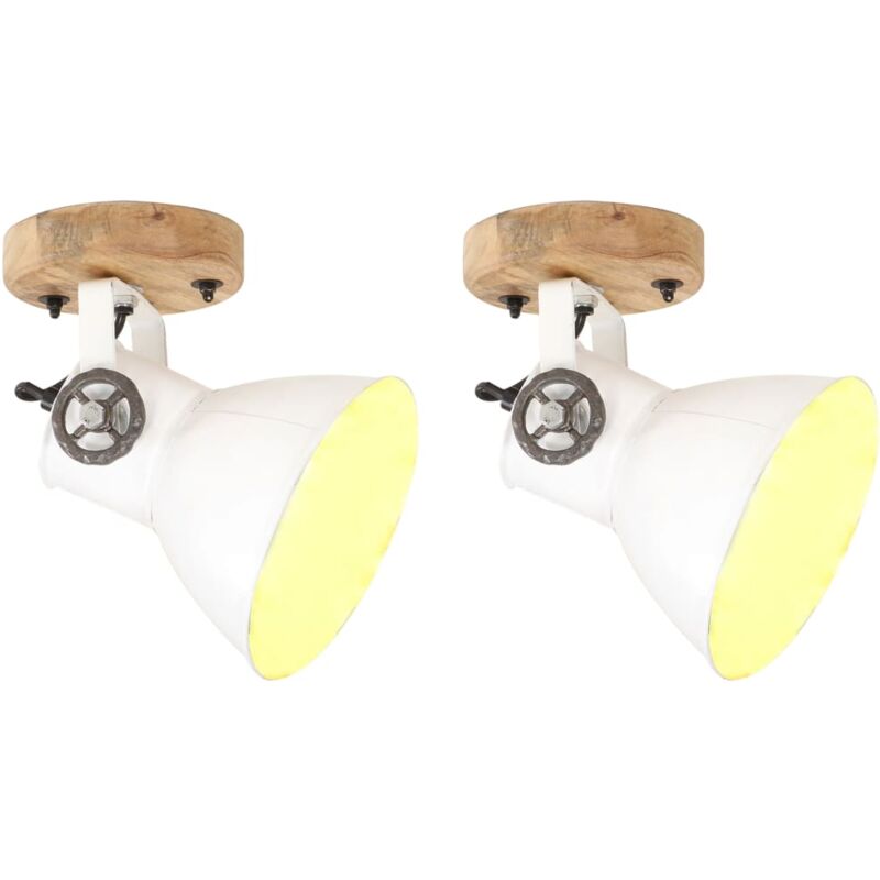 Wand-/Deckenlampen Industriestil 2 Stk. Weiß 20x25 cm E27 vidaXL