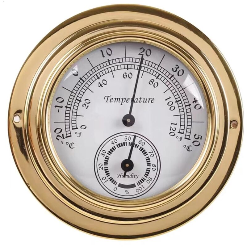 Wandbarometer - Thermometer Hygrometer - Uhr für Uhr, Temperatur und Hygrometer - Für Innen und Außen - Wandmontage - Wandthermometer