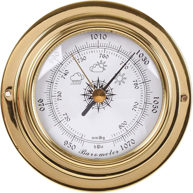 Wandbarometer - Thermometer Hygrometer - Uhr für Uhr, Temperatur und Hygrometer - Für Innen und Außen - Wandmontage - Wandthermometer