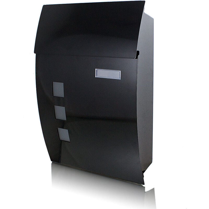 Bituxx - Wandbriefkasten Briefkasten Schwarz Postbriefkasten Postkasten Hausbriefkasten