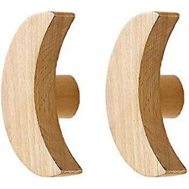 Wandgarderobe aus Holz für Kinder, Wandgarderobe für Taschen, Handtücher und Outdoor-Kleidung, skandinavisches Dekor (2er-Pack)