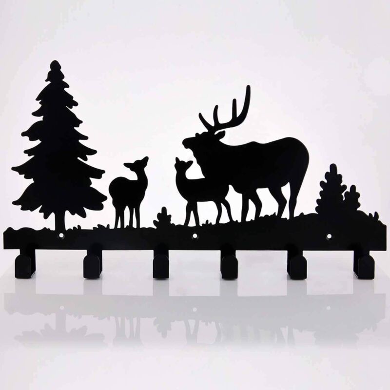 Wandgarderobe mit 6 Haken, Wanddeko-Garderobe aus Metall für Mäntel, Hüte, Kleidung, Taschen, Schlüssel oder Handtücher