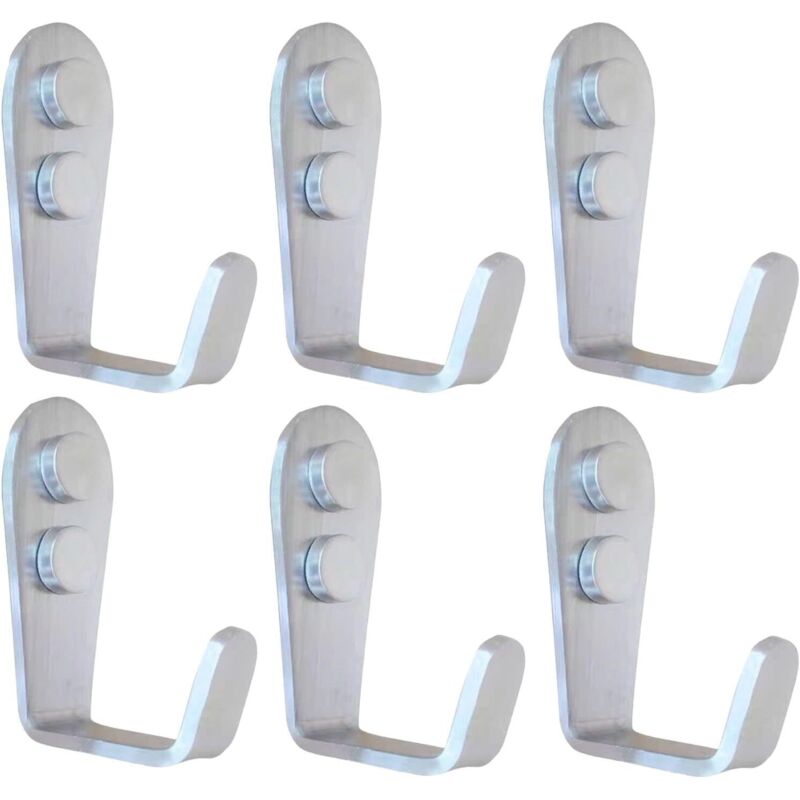 Wandhaken aus gebürstetem Edelstahl, robuste Garderobenleiste aus Metall, groß, L, Einzelhaken zum Aufhängen von Kleidung, Jacken, Bademänteln,