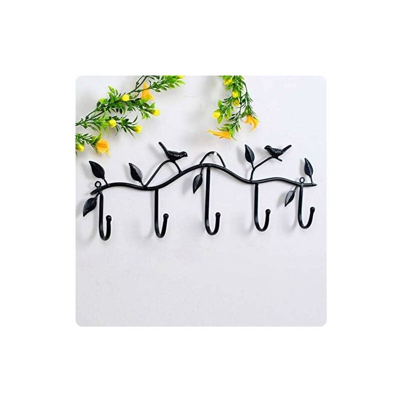 Wandhaken mit 5 Heringen. Attraktive Eisenhaken für den Innenbereich für Haushaltsgegenstände, Taschen, Kleidung, Schlüssel