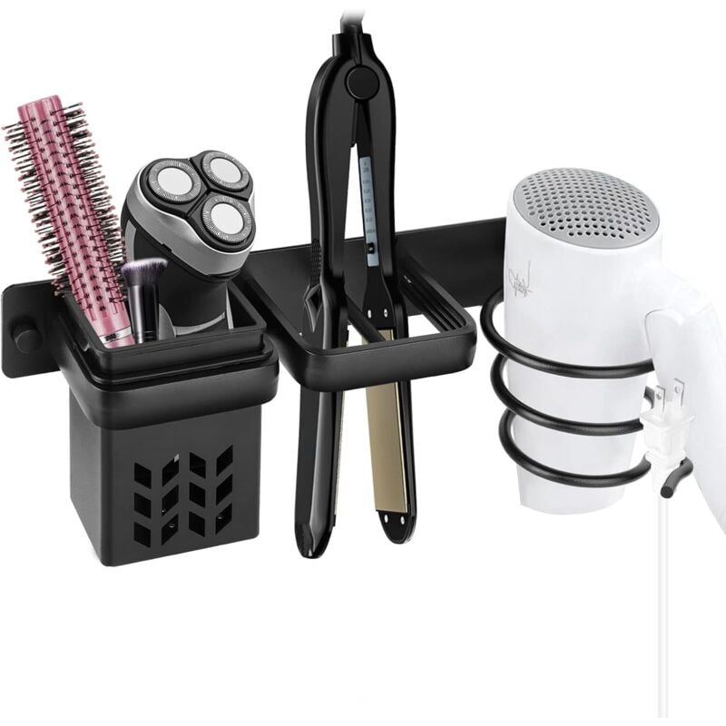 Wandhalterung für Haartrockner und Glätteisen zur Aufbewahrung von Haarbürsten, Haartrockner und Glätteisen für Badezimmer, Hotel und Schlafzimmer