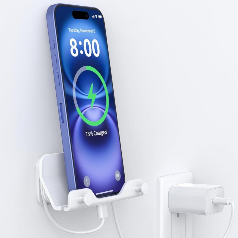 Wandhalterung für Handys – Wandhalterung für Handys mit Klebestreifen, für Schlafzimmer, Wohnzimmer, Küche, kompatibel mit allen Handys oder