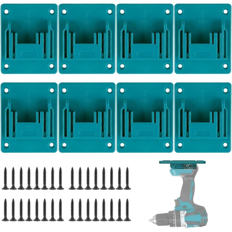 Wandhalterung Werkzeughalter für Makita 18V, 8 Stück Makita Maschinenhalter mit 32 Schrauben, Wandmontierter Werkzeughalter Bohrerhalter für Makita