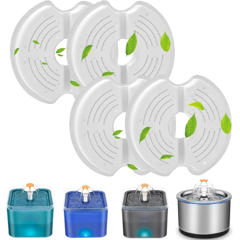 Csparkv - Ersatzfilter für Haustierbrunnen für 2,5-l-Katzenbrunnen aus Edelstahl, Aktivkohlefilter für 2-l-Katzenbrunnen