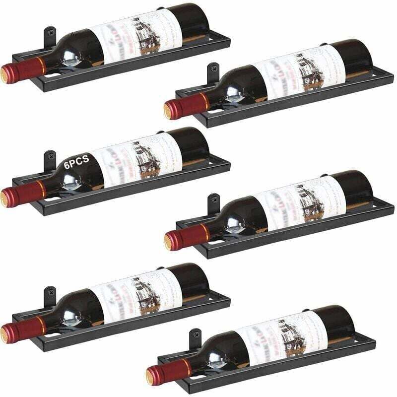 Wandmontierter Weinflaschenhalter aus Eisen, Hängendes Weinregal aus Metall, Wandmontiertes Weinregal aus Eisen, Geeignet für die Weinlagerung im