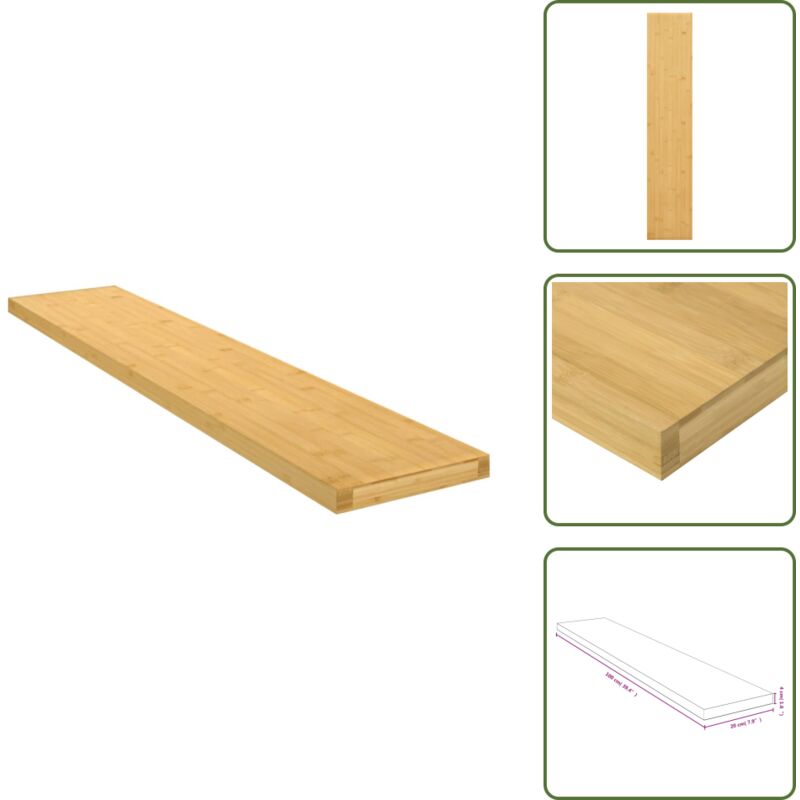 Wandregal 100x20x4 cm Bambus - Bambus Regal - Wandregal - Deko Regal - Badezimmer Regal - Wohnraum Regal