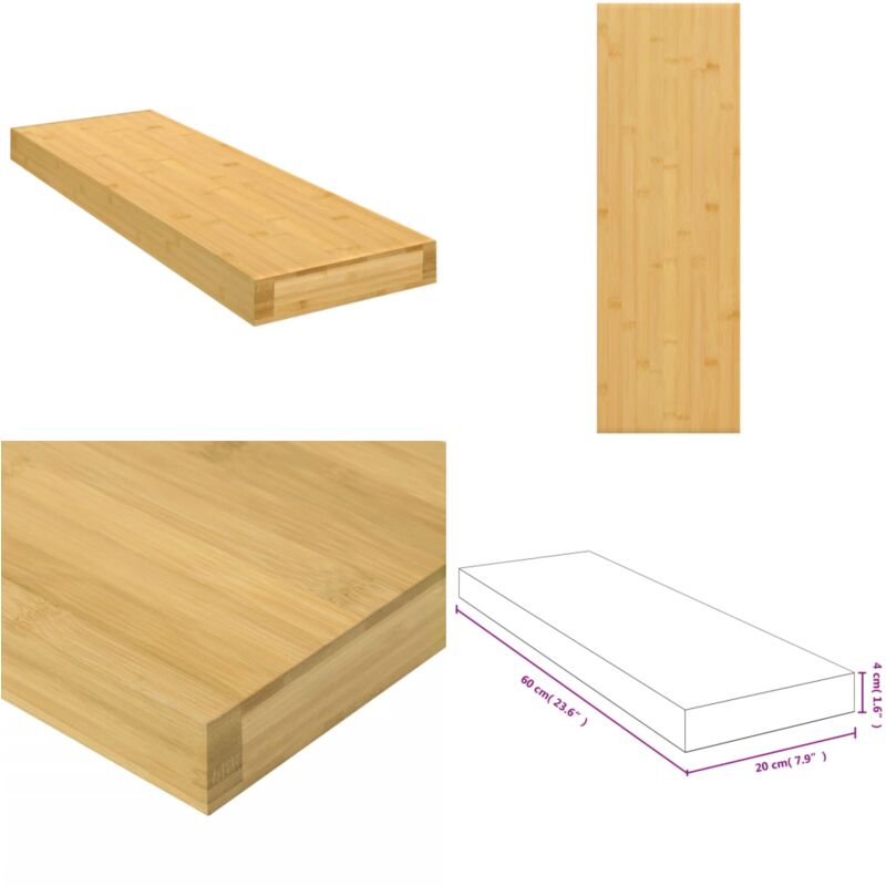 Wandregal 60x20x4 cm Bambus - Bambus Regal - Wandregal - Deko Regal - Regal Holz - Badezimmer Regal - Home & Living