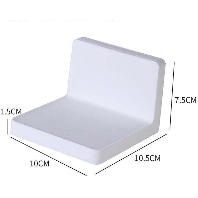 Wandregal, kein Bohren erforderlich, Mini-Wandregal für Büro, Schlafzimmer, Badezimmer, Küche, 1 Stück, Weiß