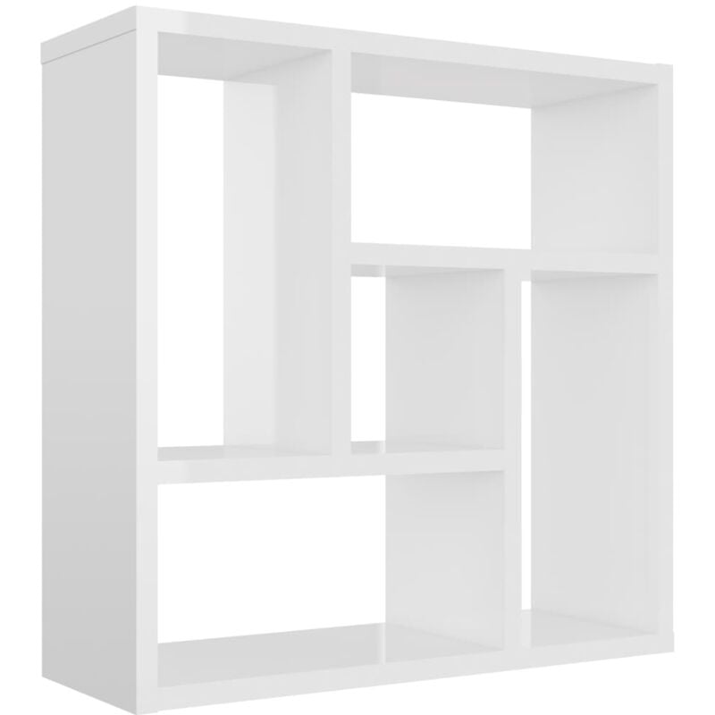 Wandregal Hochglanz-Weiß 45,1x16x45,1 cm Holzwerkstoff vidaXL