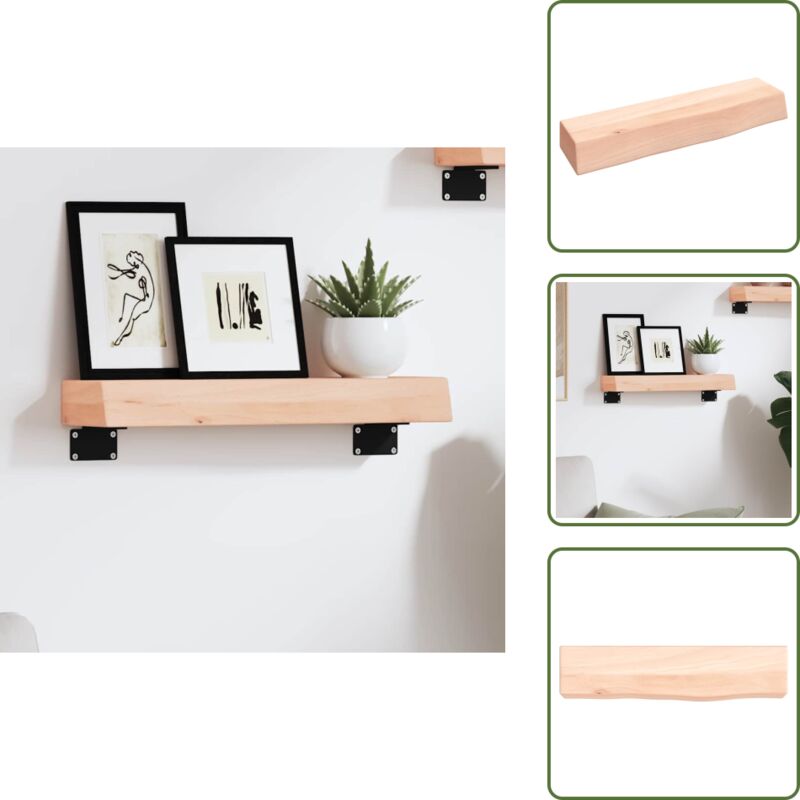 Wandregal 40x10x6 cm Massivholz Eiche Unbehandelt - Wandregal - Eichendielen - Holzmöbel - Deko Regal - Handarbeit