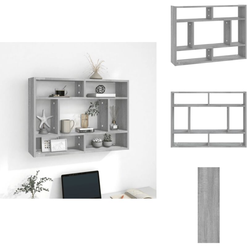 Wandregal Grau Sonoma 75x16x55 cm Holzwerkstoff - Wandregal - Holzregal - Regal Grau - Wohnraumdeko - Regal Schwebend