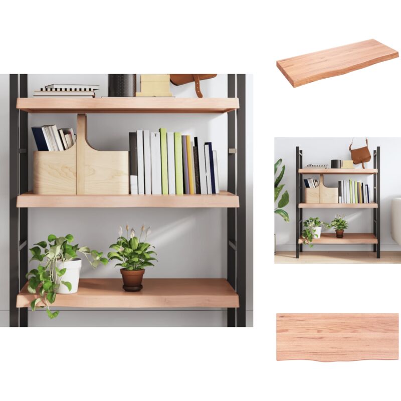 Wandregal Hellbraun 100x40x(2-6) cm Massivholz Eiche Behandelt - Wandregal - Eichendielen - Holzmöbel - Wohnraum Dekoration - Landhaus Stil