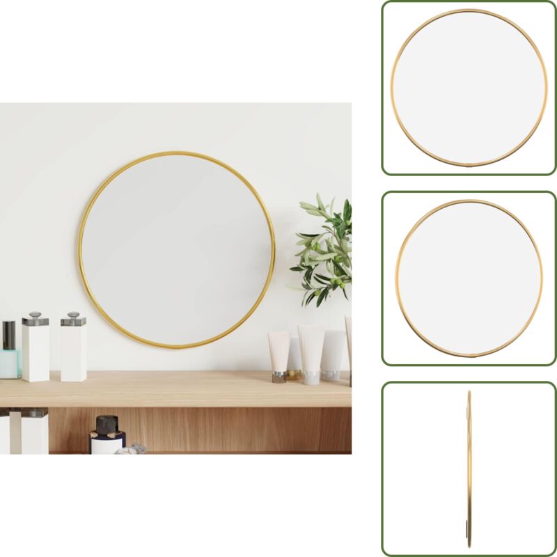 Wandspiegel Golden ø 30 cm Rund - Wandspiegel - Goldener Spiegel - Badezimmerspiegel - Wohnzimmerspiegel - Schlafzimmerspiegel