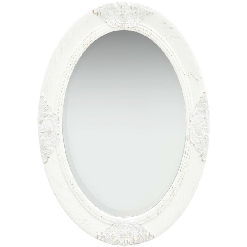 Wandspiegel im Barock-Stil 50 x 70 cm Weiß Vidaxl