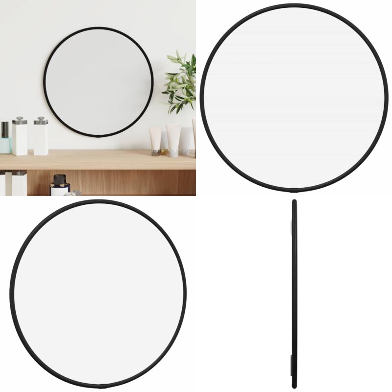 Wandspiegel Schwarz Ø 30 cm Rund - Wandspiegel - Schwarzer Spiegel - Runder Spiegel - Badezimmer Spiegel - Wohnzimmer Spiegel - Home & Living